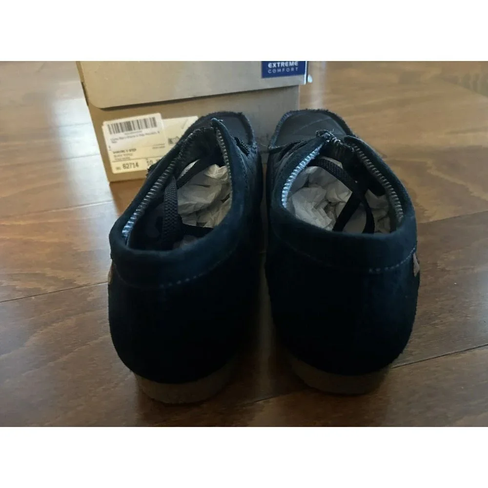 Clarks Men's Shacre II Step Moccasin Black Textile Quilted Lace Up NEW‎ 8 W